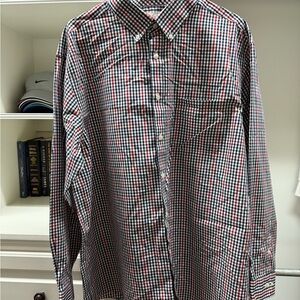 Roundtree & Yorke Men's Plaid Dress Shirt - Red, Black, White